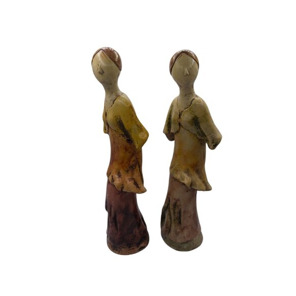 Vintage Ceramic Figurines Sculptures Hand made and signed by AT 17" Tall - Picture 8 of 15